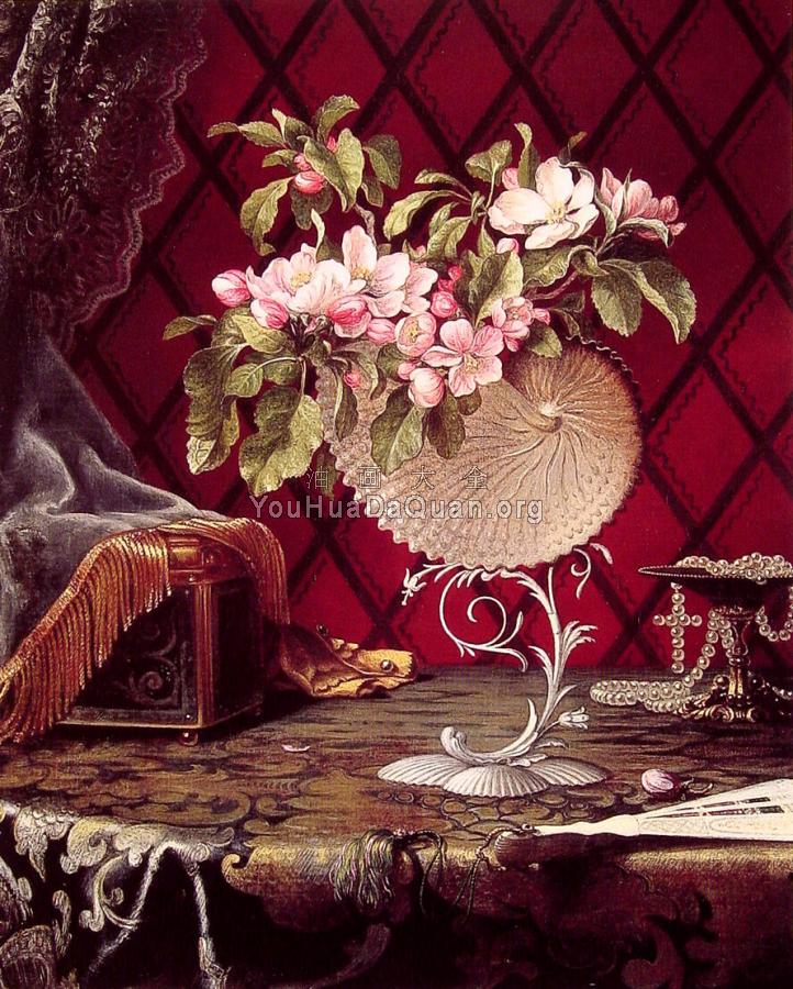 Still Life with Apple Blossoms in a Nautilus Shell - 马丁·约翰逊·赫德